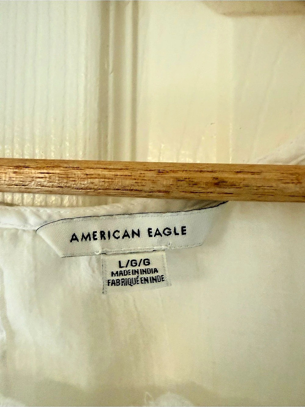 American Eagle White Eyelet Blouse Size Large Like New - Picture 3 of 4